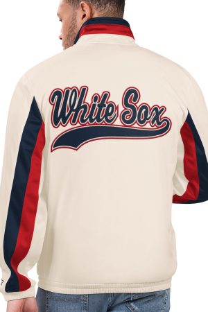 Men's Chicago White Sox Starter Cream Rebound Cooperstown Collection Full-Zip Track Jacket