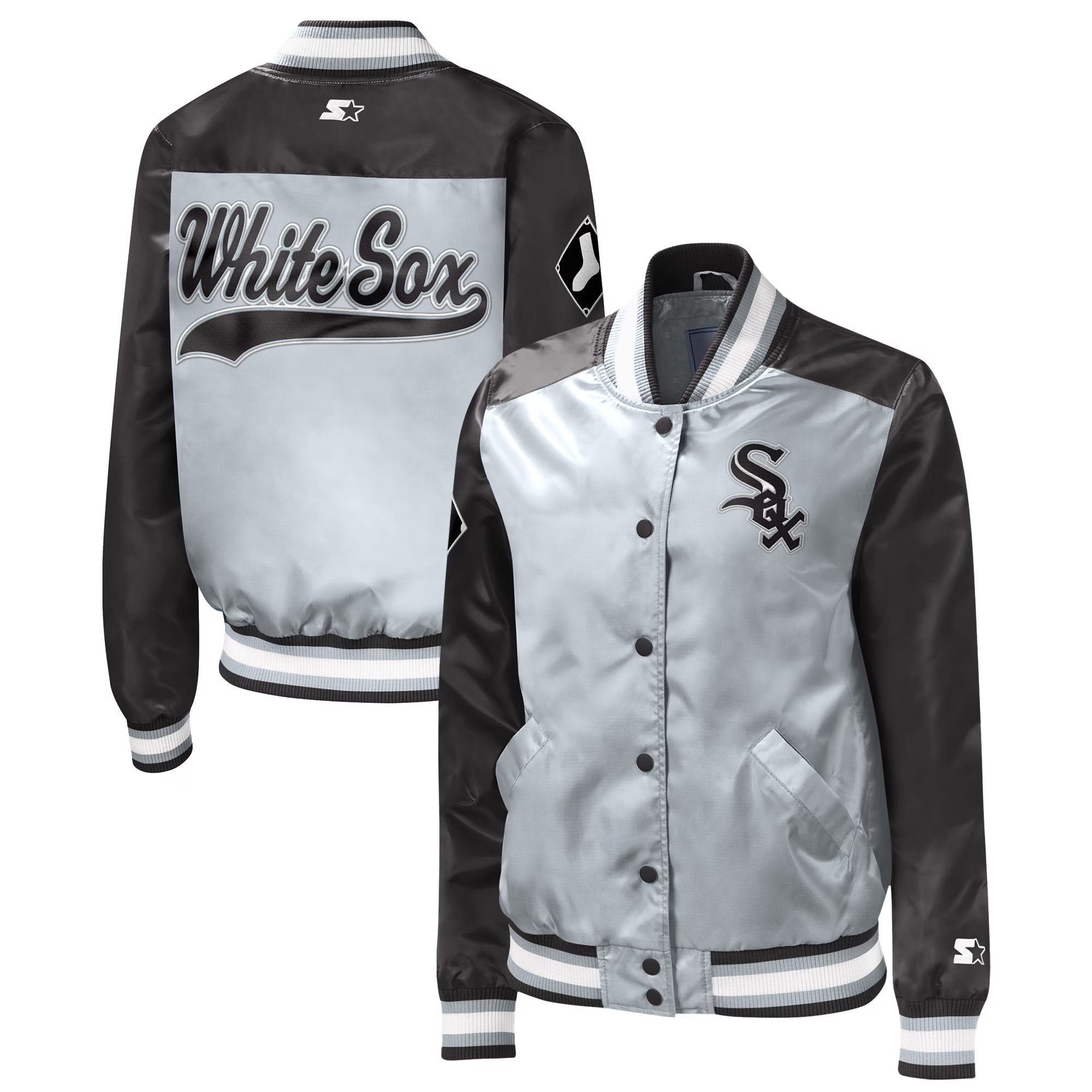 Women's Chicago White Sox Starter Silver The Legend Full-Snap Jacket 1 Women's Chicago White Sox Starter Silver The Legend Full-Snap Jacket