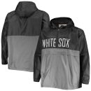 Men's Chicago White Sox Black/Gray Big & Tall Split Body Anorak Half-Zip Jacket