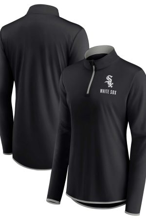 Women's Chicago White Sox Fanatics Black Worth The Drive Quarter-Zip Jacket