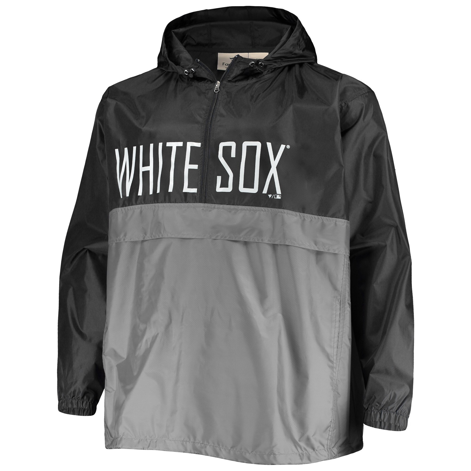 Men's Chicago White Sox Black/Gray Big & Tall Split Body Anorak Half-Zip Jacket 3 Men's Chicago White Sox Black/Gray Big & Tall Split Body Anorak Half-Zip Jacket - Image 3