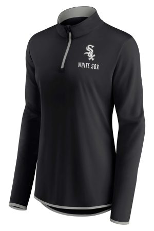 Women's Chicago White Sox Fanatics Black Worth The Drive Quarter-Zip Jacket