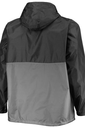 Men's Chicago White Sox Black/Gray Big & Tall Split Body Anorak Half-Zip Jacket