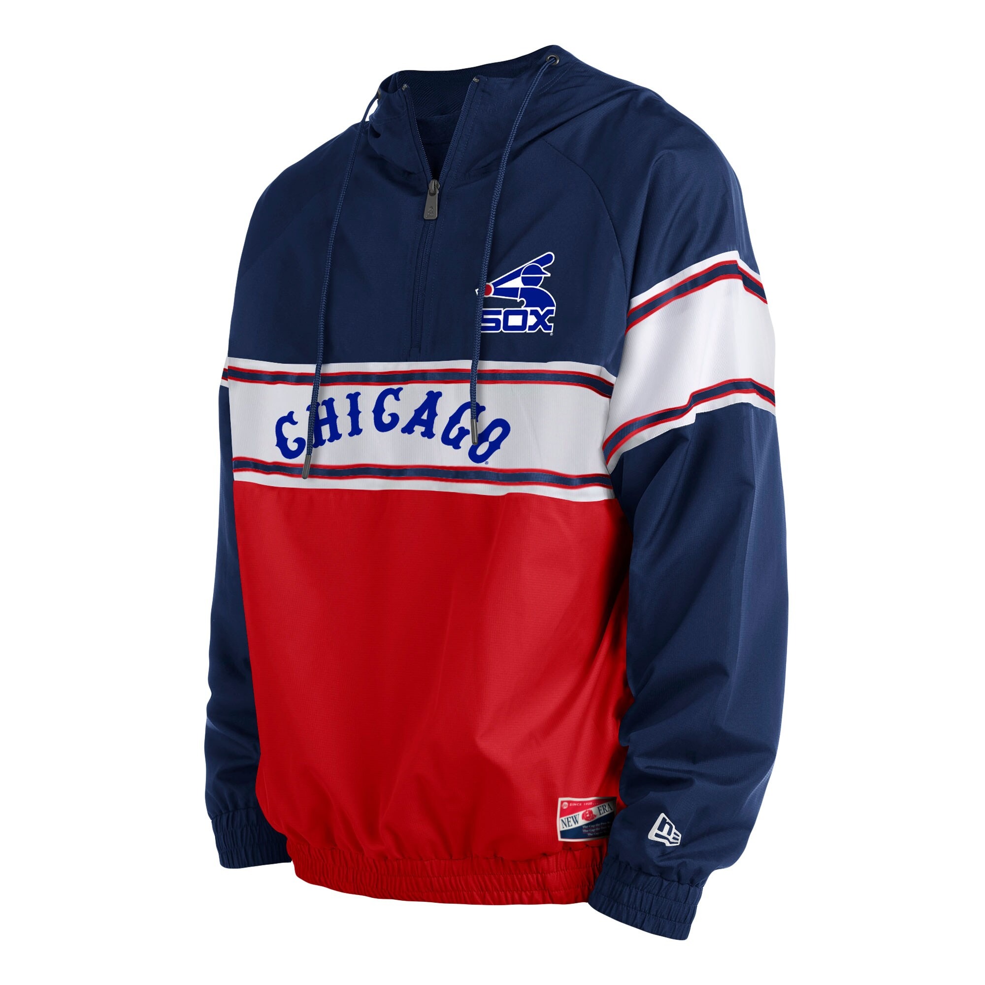 Men's Chicago White Sox New Era Navy Ripstop Raglan Quarter-Zip Hoodie 3 Men's Chicago White Sox New Era Navy Ripstop Raglan Quarter-Zip Hoodie - Image 3