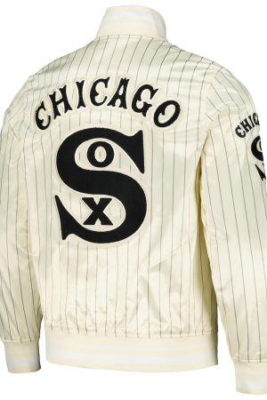 Men's Chicago White Sox Pro Standard Cream Cooperstown Collection Pinstripe Retro Classic Satin Full-Snap Jacket