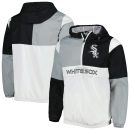 Men's Chicago White Sox G-III Sports by Carl Banks Black/Silver Fair Catch Half-Zip Hoodie