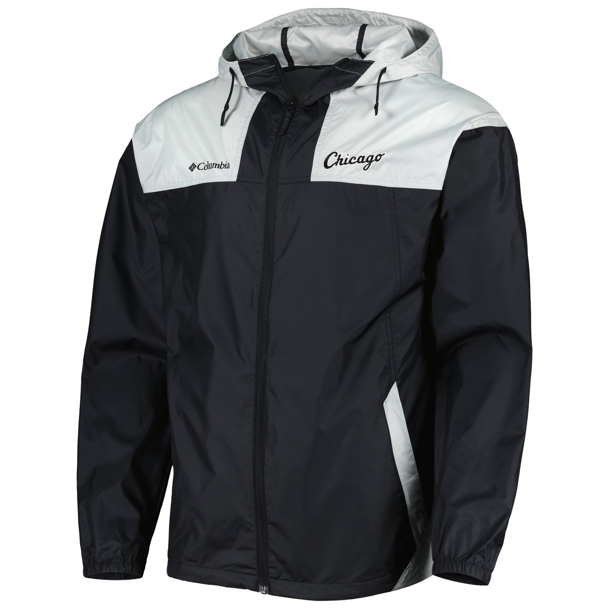Men's Chicago White Sox Columbia Black/Gray Omni-Shade Flash Forward Challenger Full-Zip Windbreaker Jacket 3 Men's Chicago White Sox Columbia Black/Gray Omni-Shade Flash Forward Challenger Full-Zip Windbreaker Jacket - Image 3