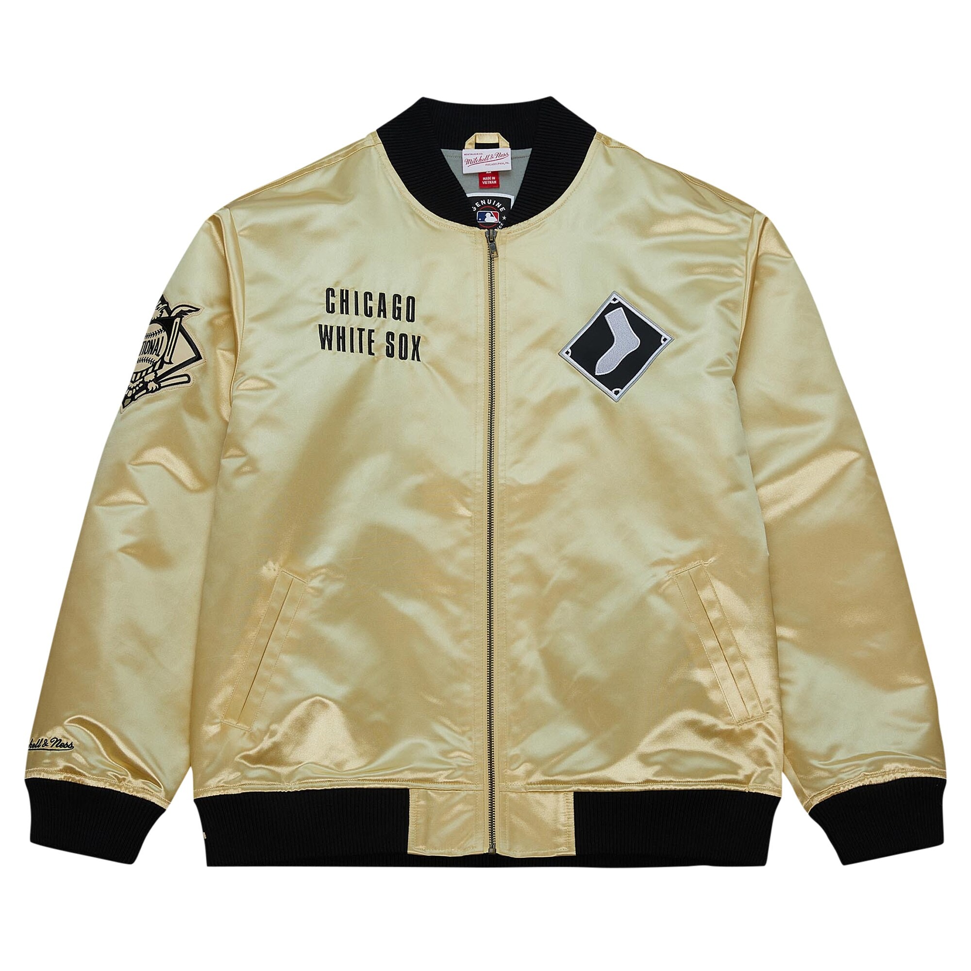 Men's Chicago White Sox Mitchell & Ness Gold OG 2.0 Lightweight Satin Full-Zip Jacket 3 Men's Chicago White Sox Mitchell & Ness Gold OG 2.0 Lightweight Satin Full-Zip Jacket - Image 3