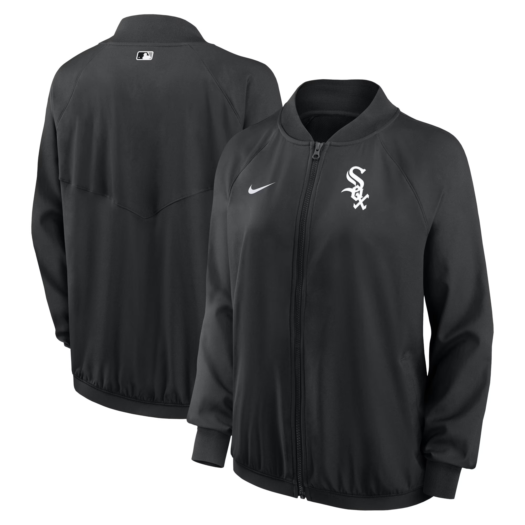Women's Chicago White Sox Nike Black Authentic Collection Team Raglan Performance Full-Zip Jacket 1 Women's Chicago White Sox Nike Black Authentic Collection Team Raglan Performance Full-Zip Jacket