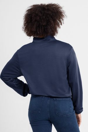 Women's Chicago White Sox Nike Navy Rewind Splice Half-Zip Semi-Cropped Bubble Hem Sweatshirt