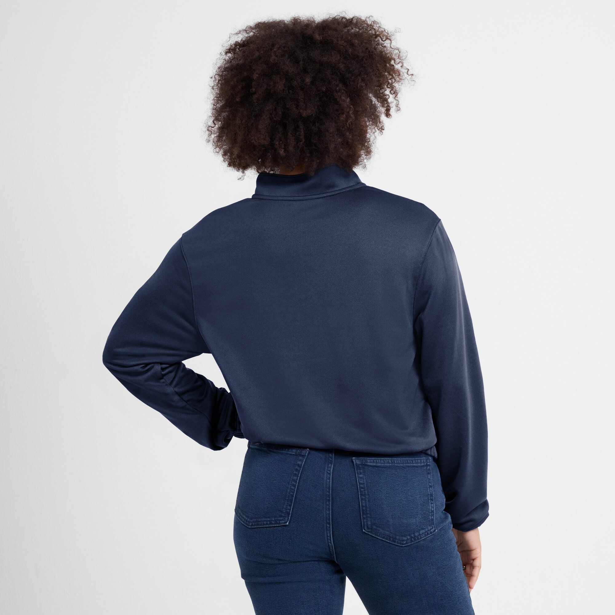 Women's Chicago White Sox Nike Navy Rewind Splice Half-Zip Semi-Cropped Bubble Hem Sweatshirt 2 Women's Chicago White Sox Nike Navy Rewind Splice Half-Zip Semi-Cropped Bubble Hem Sweatshirt - Image 2