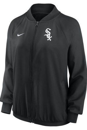Women's Chicago White Sox Nike Black Authentic Collection Team Raglan Performance Full-Zip Jacket