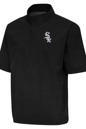 Men's Chicago White Sox Antigua Black Brisk Quarter-Zip Wind Shirt