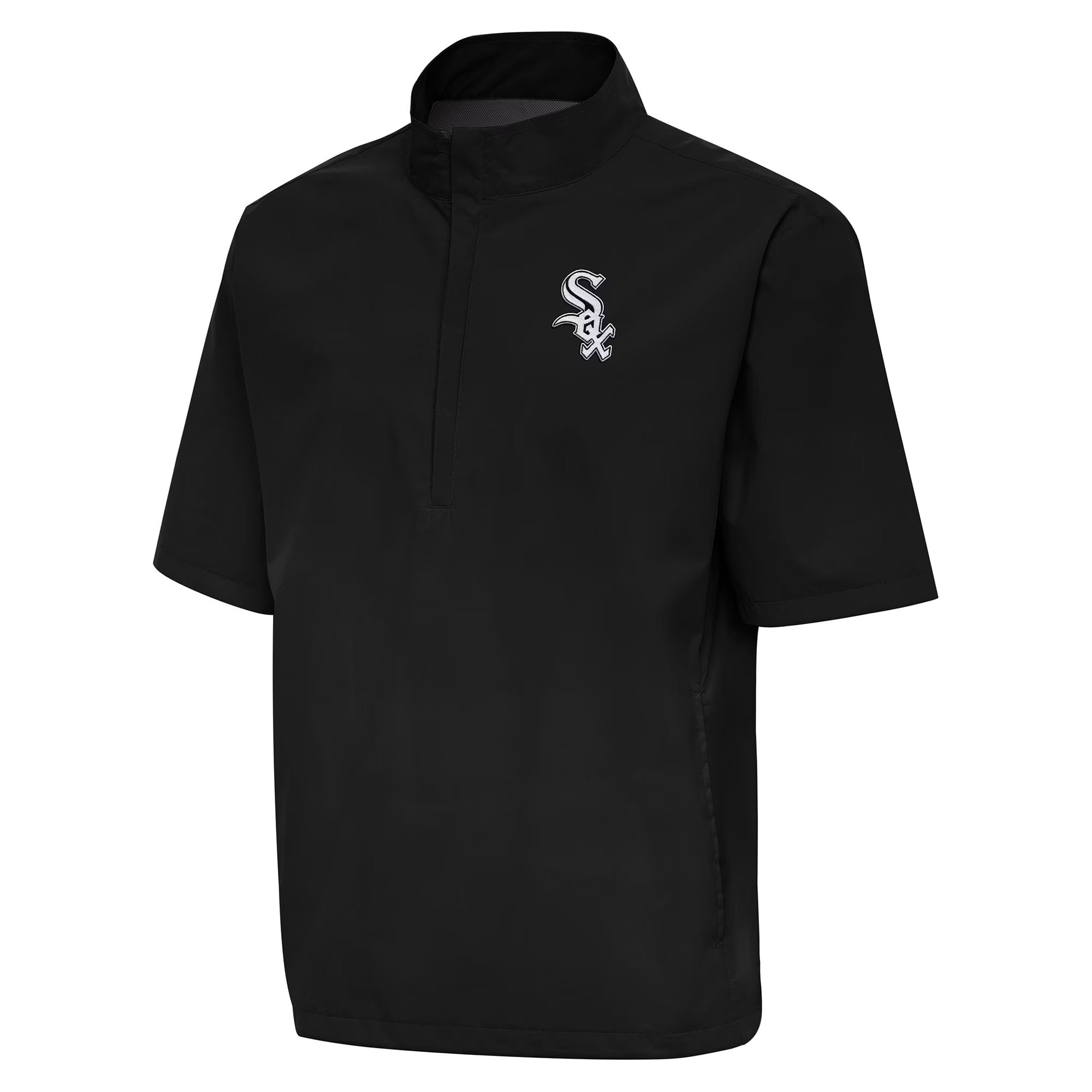 Men's Chicago White Sox Antigua Black Brisk Quarter-Zip Wind Shirt 1 Men's Chicago White Sox Antigua Black Brisk Quarter-Zip Wind Shirt