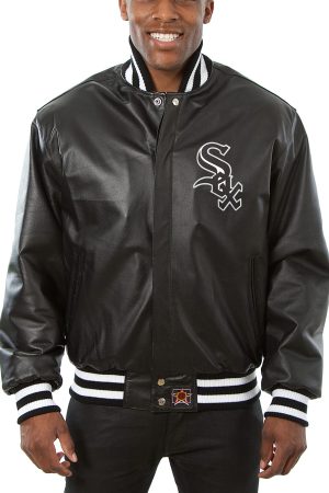 Men's Chicago White Sox JH Design Black Classic Leather Team Jacket