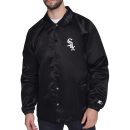 Men's Chicago White Sox Starter Black Retro Logo Raglan Coaches Full-Snap Jacket