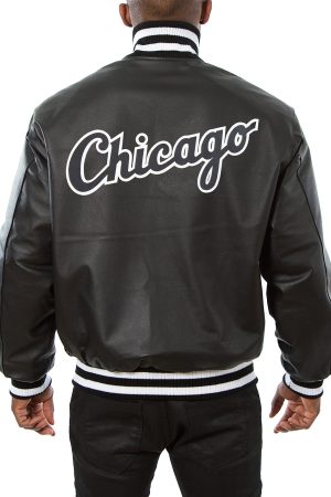 Men's Chicago White Sox JH Design Black Classic Leather Team Jacket