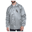 Men's Chicago White Sox Starter Gray Shield Logo Raglan Coaches Full-Snap Jacket