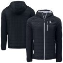 Men's Chicago White Sox Cutter & Buck Black Eco Hybrid PrimaLoft Full-Zip Hoodie Jacket