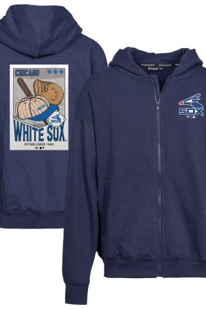 Men's Chicago White Sox Levelwear Navy Uphill Cooperstown Collection Core Logo Full-Zip Hoodie