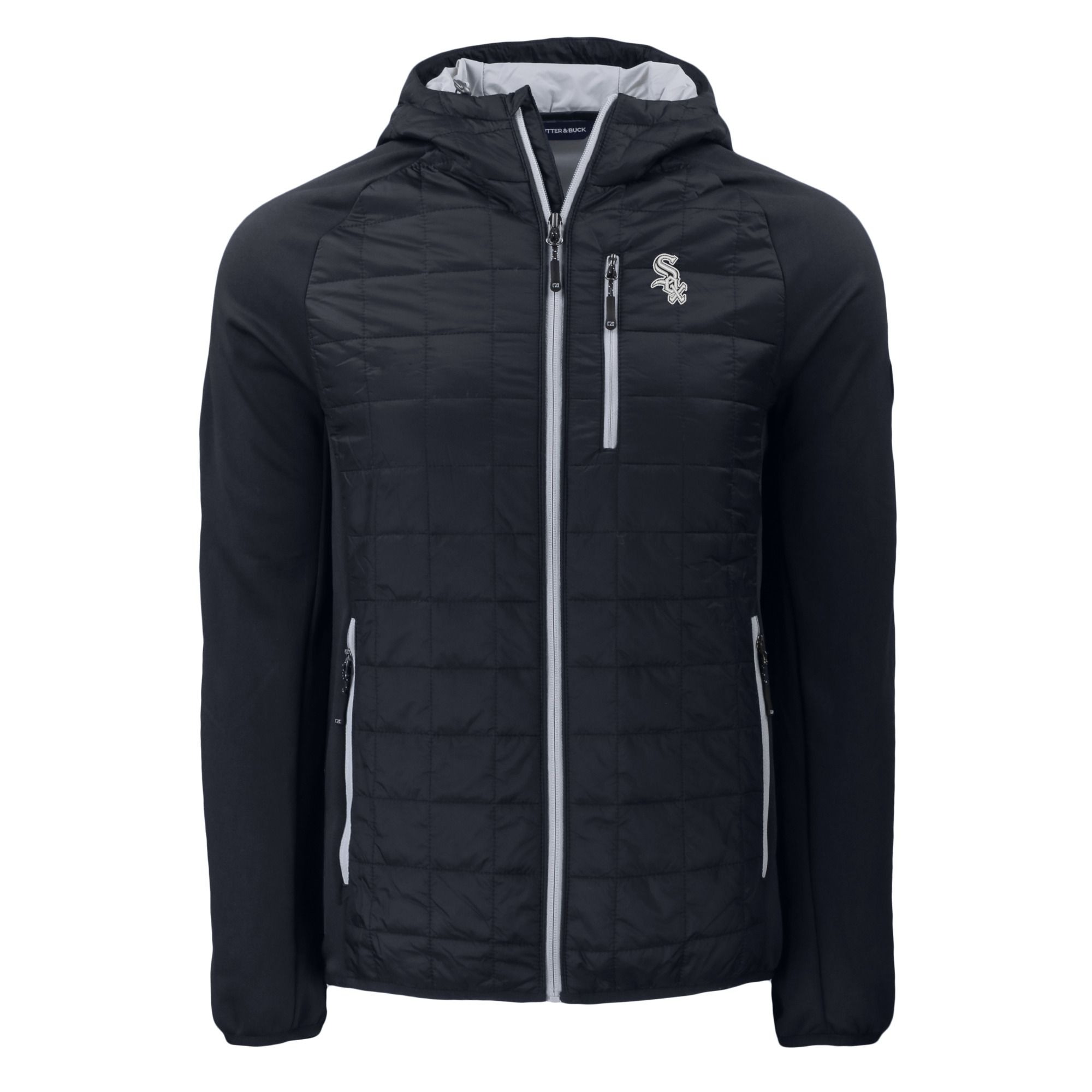 Men's Chicago White Sox Cutter & Buck Black Eco Hybrid PrimaLoft Full-Zip Hoodie Jacket 3 Men's Chicago White Sox Cutter & Buck Black Eco Hybrid PrimaLoft Full-Zip Hoodie Jacket - Image 3