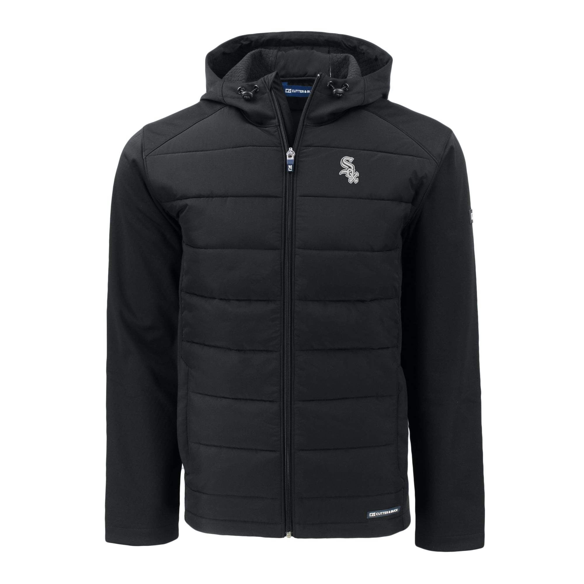 Men's Chicago White Sox Cutter & Buck Black Evoke Hybrid Eco Softshell Recycled Full-Zip Jacket 3 Men's Chicago White Sox Cutter & Buck Black Evoke Hybrid Eco Softshell Recycled Full-Zip Jacket - Image 3