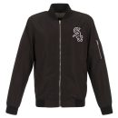 Men's Chicago White Sox JH Design Black Lightweight Nylon Bomber Jacket