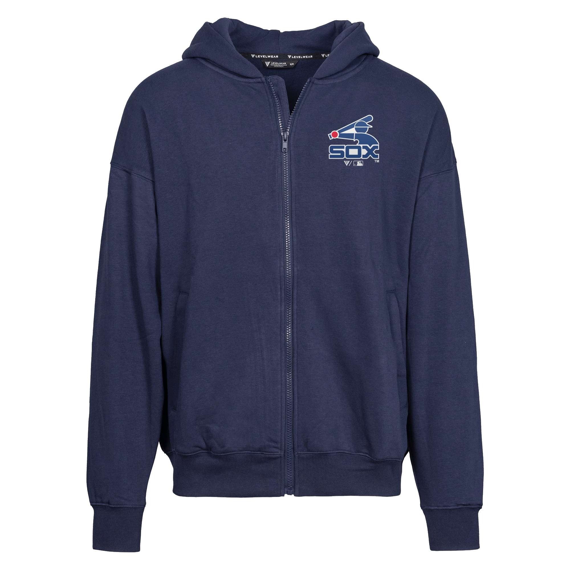 Men's Chicago White Sox Levelwear Navy Uphill Cooperstown Collection Core Logo Full-Zip Hoodie 3 Men's Chicago White Sox Levelwear Navy Uphill Cooperstown Collection Core Logo Full-Zip Hoodie - Image 3