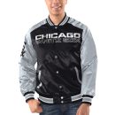 Men's Chicago White Sox Starter Black/Silver Varsity Satin Full-Snap Jacket