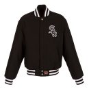 Women's Chicago White Sox JH Design Black Embroidered Logo All-Wool Jacket