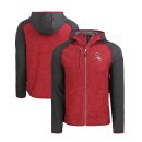 Men's Chicago White Sox Cutter & Buck Heather Red/Heather Charcoal Stars & Stripes Mainsail Sweater-Knit Full-Zip Hoodie