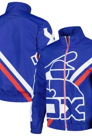 Men's Chicago White Sox Mitchell & Ness Royal Exploded Logo Warm Up Full-Zip Jacket