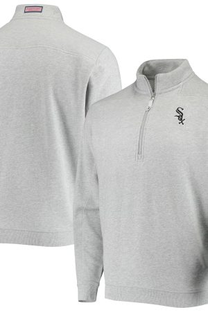 Men's Chicago White Sox Vineyard Vines Heather Gray Shep Shirt Quarter-Zip Sweatshirt