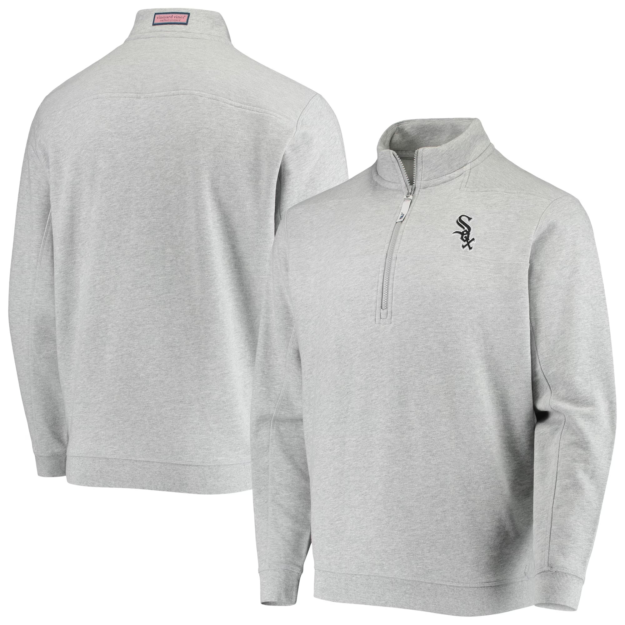 Men's Chicago White Sox Vineyard Vines Heather Gray Shep Shirt Quarter-Zip Sweatshirt 1 Men's Chicago White Sox Vineyard Vines Heather Gray Shep Shirt Quarter-Zip Sweatshirt