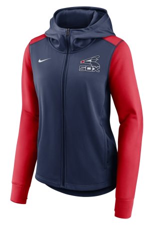 Women's Chicago White Sox Nike Navy/Red Authentic Collection Baseball Performance Full-Zip Hoodie