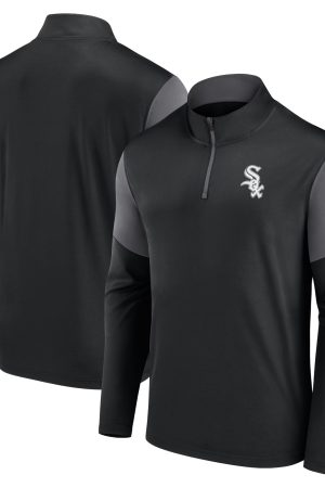 Men's Chicago White Sox Fanatics Black Logo Quarter-Zip Top