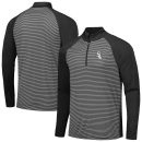 Men's Chicago White Sox Levelwear Black Charter Striped Raglan Quarter-Zip Top