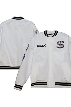 Men's Chicago White Sox Mitchell & Ness White City Collection Satin Full-Snap Varsity Jacket