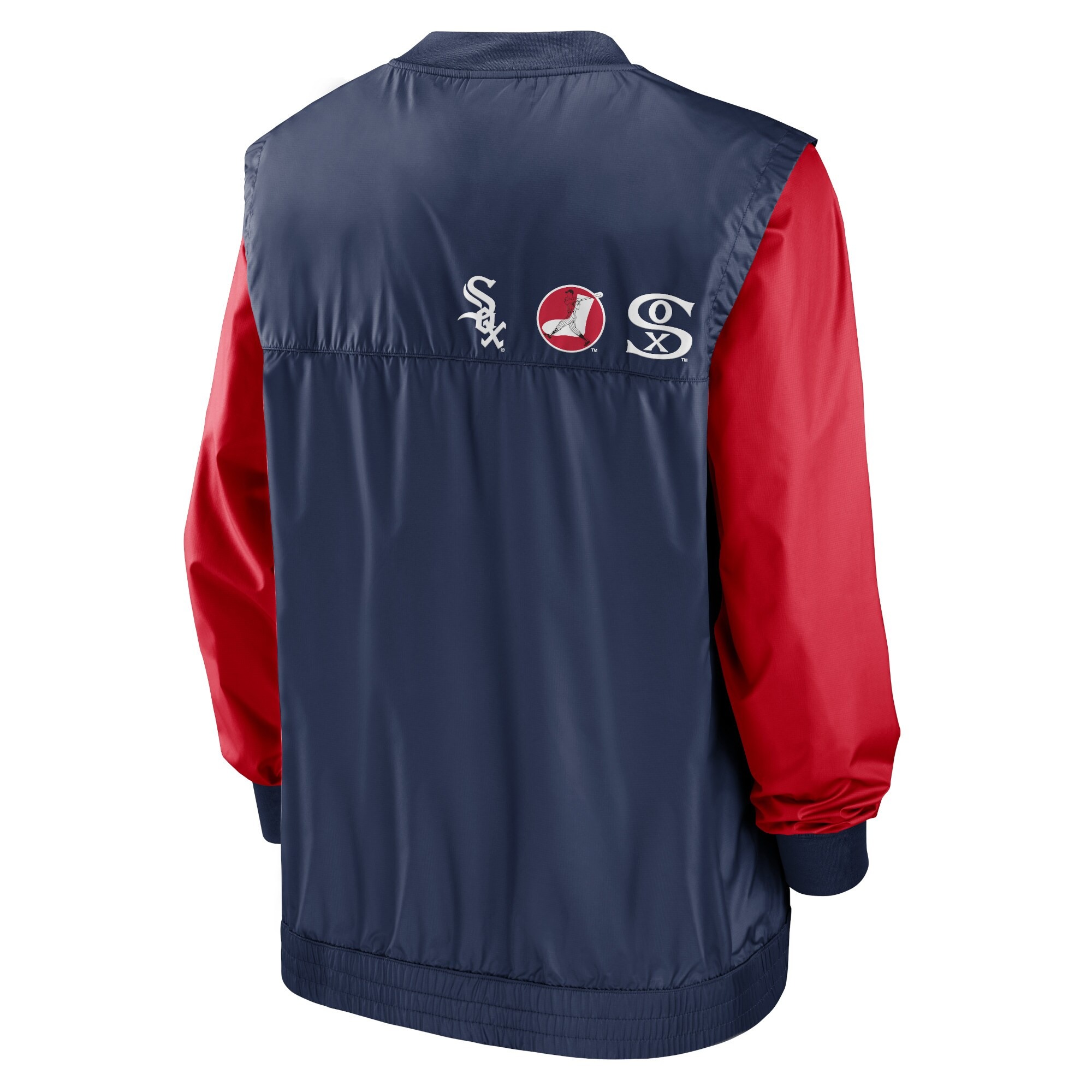 Men's Chicago White Sox Nike White/Navy Rewind Warmup V-Neck Pullover Jacket 2 Men's Chicago White Sox Nike White/Navy Rewind Warmup V-Neck Pullover Jacket - Image 2