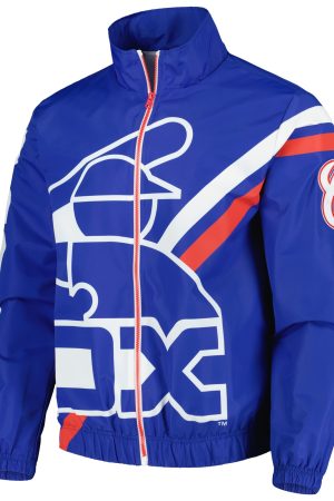 Men's Chicago White Sox Mitchell & Ness Royal Exploded Logo Warm Up Full-Zip Jacket