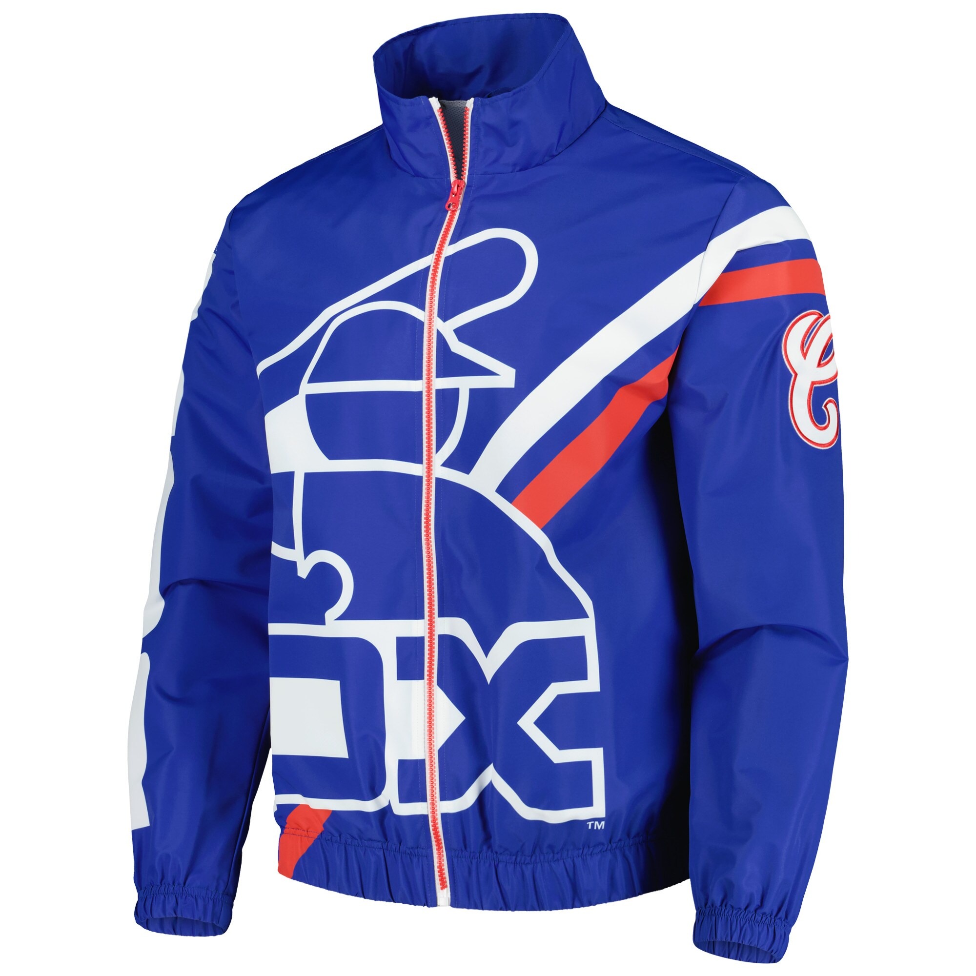 Men's Chicago White Sox Mitchell & Ness Royal Exploded Logo Warm Up Full-Zip Jacket 3 Men's Chicago White Sox Mitchell & Ness Royal Exploded Logo Warm Up Full-Zip Jacket - Image 3