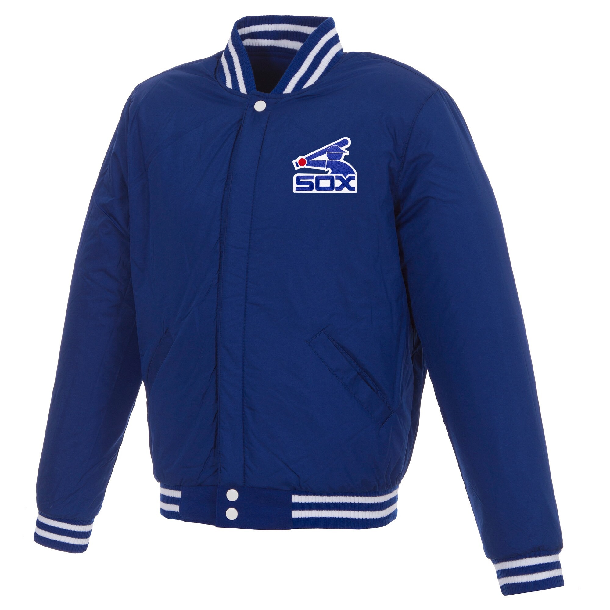 Men's Chicago White Sox JH Design Royal/White Reversible Full-Snap Fleece Jacket 2 Men's Chicago White Sox JH Design Royal/White Reversible Full-Snap Fleece Jacket - Image 2