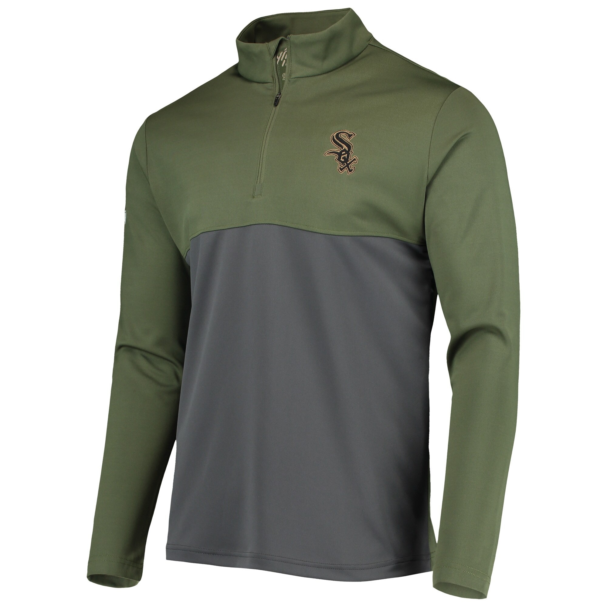 Men's Chicago White Sox Levelwear Olive Delta Pursue Quarter-Zip Jacket 3 Men's Chicago White Sox Levelwear Olive Delta Pursue Quarter-Zip Jacket - Image 3