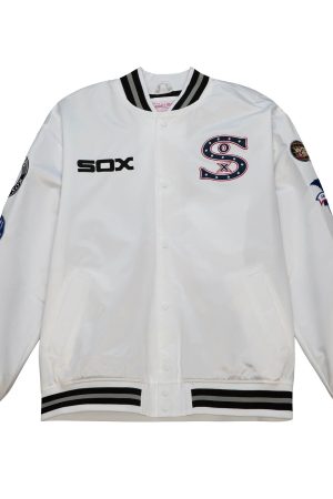 Men's Chicago White Sox Mitchell & Ness White City Collection Satin Full-Snap Varsity Jacket