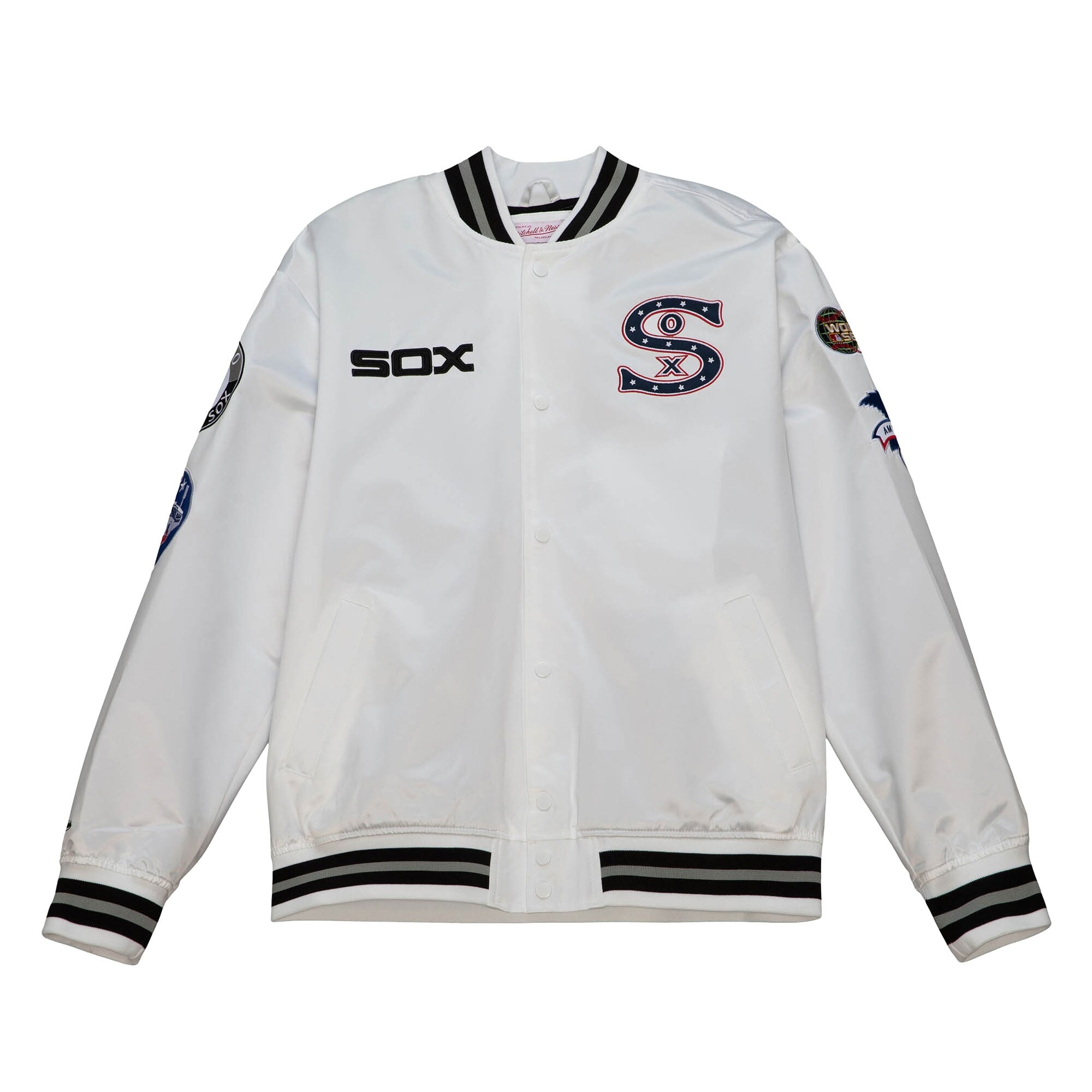 Men's Chicago White Sox Mitchell & Ness White City Collection Satin Full-Snap Varsity Jacket 3 Men's Chicago White Sox Mitchell & Ness White City Collection Satin Full-Snap Varsity Jacket - Image 3