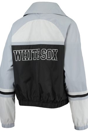 Women's Chicago White Sox The Wild Collective Black Colorblock Track Raglan Full-Zip Jacket