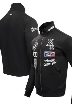 Men's Chicago White Sox Pro Standard Black Fast Lane Full-Zip Track Jacket
