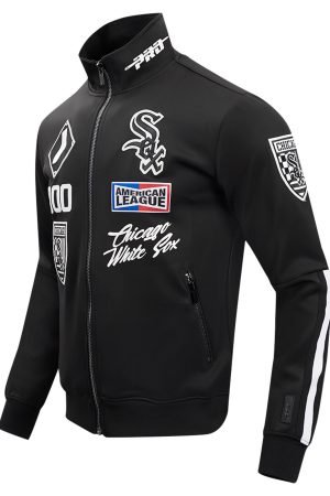 Men's Chicago White Sox Pro Standard Black Fast Lane Full-Zip Track Jacket