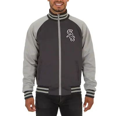 Men's Chicago White Sox JH Design Black/White Big & Tall Wool & Leather Jacket 3 Men's Chicago White Sox JH Design Black/White Big & Tall Wool & Leather Jacket - Image 3