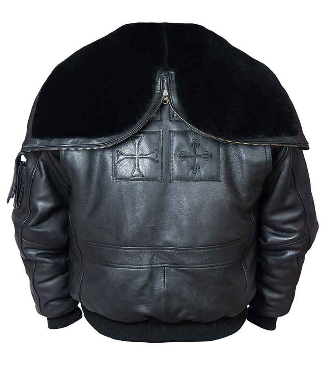 Mens Top Gun Aviator Black Leather Jacket 3 Mens Top Gun Aviator Black Leather Jacket - Image 3